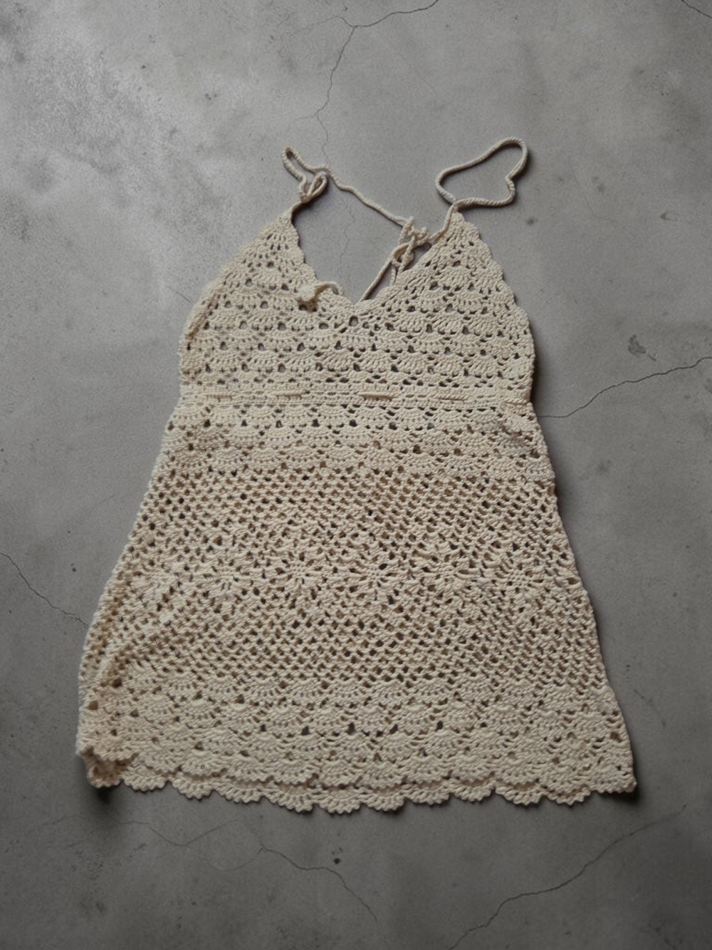Crochet Halter Top in Cream